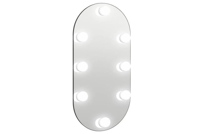 Spegel med LED-lampor 60x30 cm glas oval - Silver - Väggspegel - Hallspegel