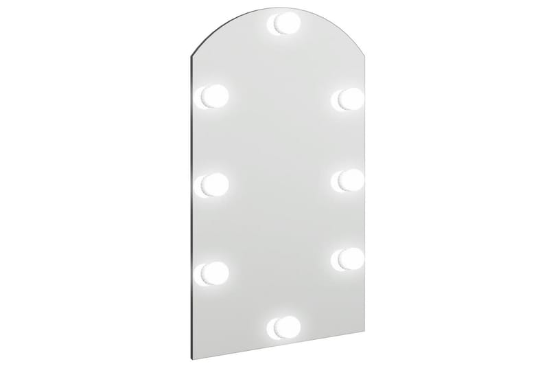 Spegel med LED-lampor 70x40 cm glas valvformad (335864+32608 - Silver - Inredning - Speglar - Väggspegel