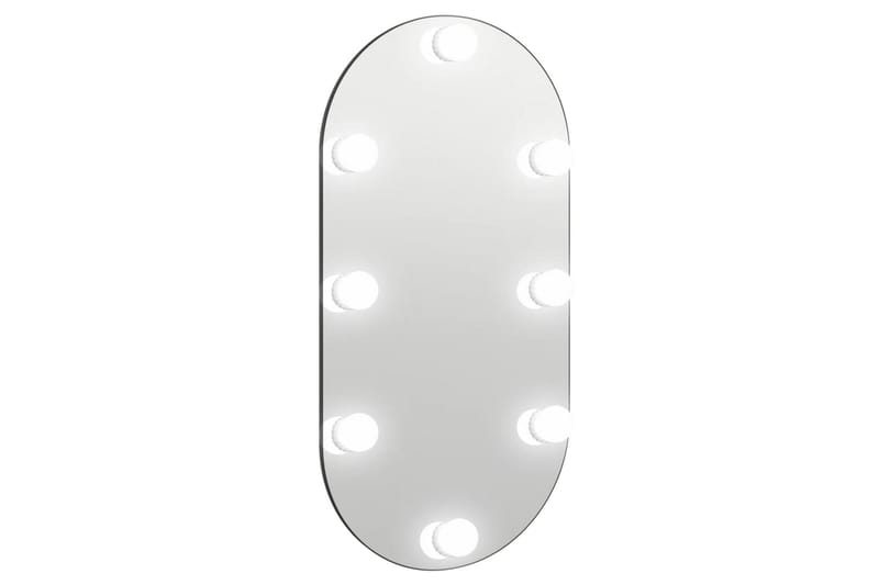 Spegel med LED-lampor 80x40 cm glas oval - Silver - Inredning - Speglar - Väggspegel