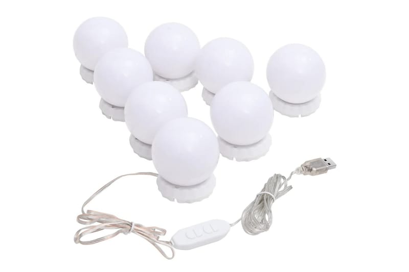 Spegel med LED-lampor 90x45 cm glas valvformad (335864+32608 - Silver - Inredning - Speglar - Väggspegel