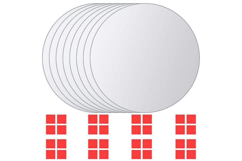 Spegelplattor 16 st runt glas - Silver - Inredning - Speglar - Väggspegel