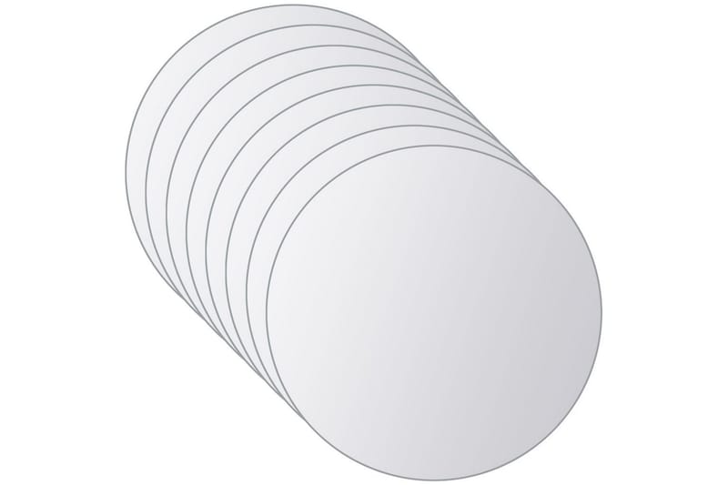 Spegelplattor 8 st rund spegelglas - Silver - Inredning - Speglar - Väggspegel