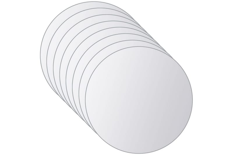 Spegelplattor 8 st rund spegelglas - Silver - Väggspegel - Hallspegel