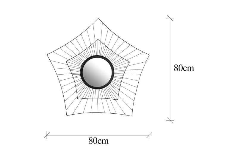 Star Spegel - Svart - Väggspegel - Hallspegel