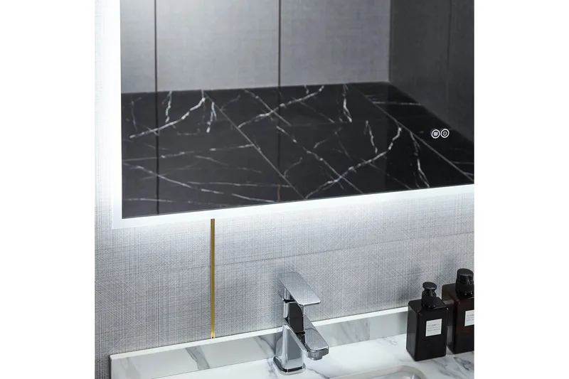 Stor spegel med Belysning och anti-fog-funktion 80x140cm Sil - Lyfco - Inredning - Speglar - Väggspegel