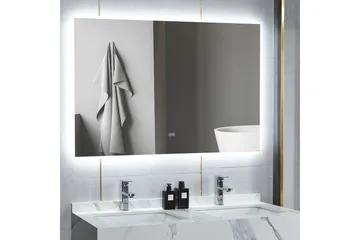Stor spegel med Belysning och anti-fog-funktion 80x140cm Sil - Lyfco - Inredning - Speglar - Väggspegel