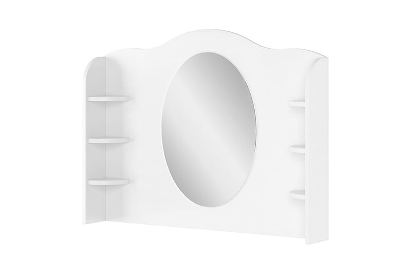 Story Sminkbord 94x14x81 cm - Vit - Väggspegel - Spegel med hylla - Hallspegel