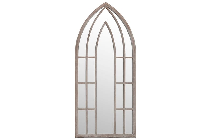 Trädgårdsspegel sand 100x45 cm järn för utomhusbruk - Kräm - Inredning - Speglar - Väggspegel