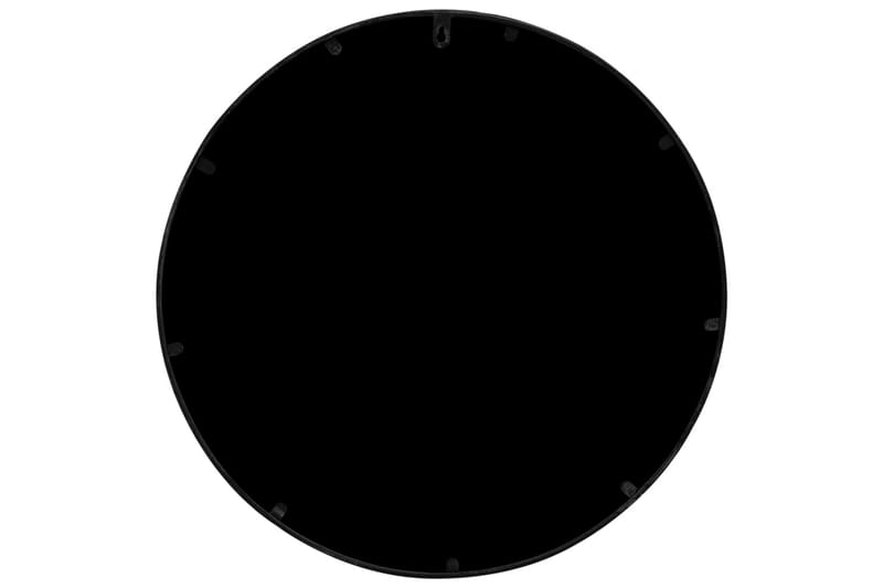 Trädgårdsspegel svart 60x2,5 cm rund järn för utomhusbruk - Svart - Inredning - Speglar - Väggspegel