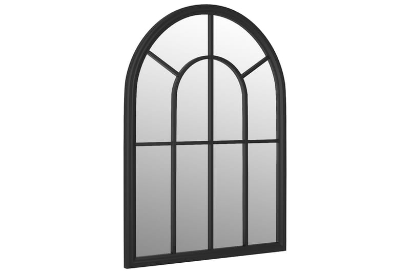 Trädgårdsspegel svart 60x45 cm järn för utomhusbruk - Svart - Inredning - Speglar - Väggspegel