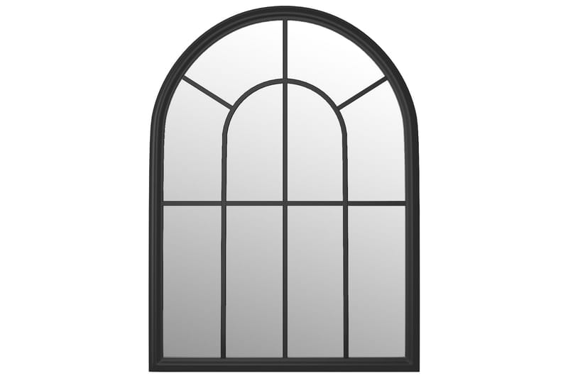 Trädgårdsspegel svart 60x45 cm järn för utomhusbruk - Svart - Inredning - Speglar - Väggspegel
