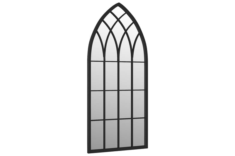 Trädgårdsspegel svart 70x30 cm järn för utomhusbruk - Svart - Inredning - Speglar - Väggspegel