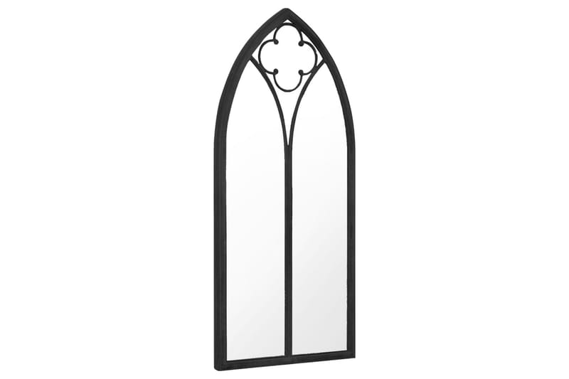 Trädgårdsspegel svart 70x45 cm järn för utomhusbruk - Svart - Inredning - Speglar - Väggspegel
