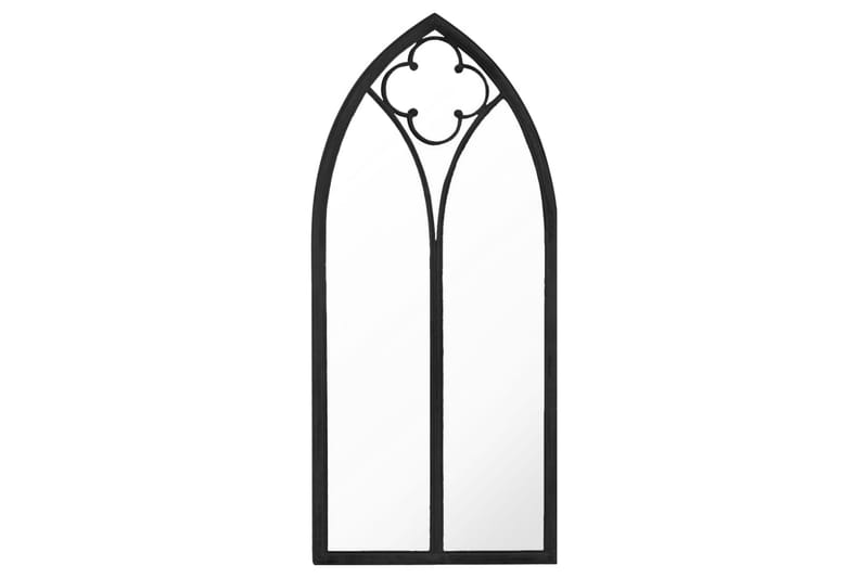 Trädgårdsspegel svart 70x45 cm järn för utomhusbruk - Svart - Inredning - Speglar - Väggspegel
