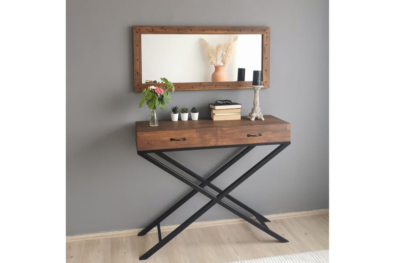 Trekell Dekorationsspegel 110 cm - Valnöt - Inredning - Speglar - Väggspegel