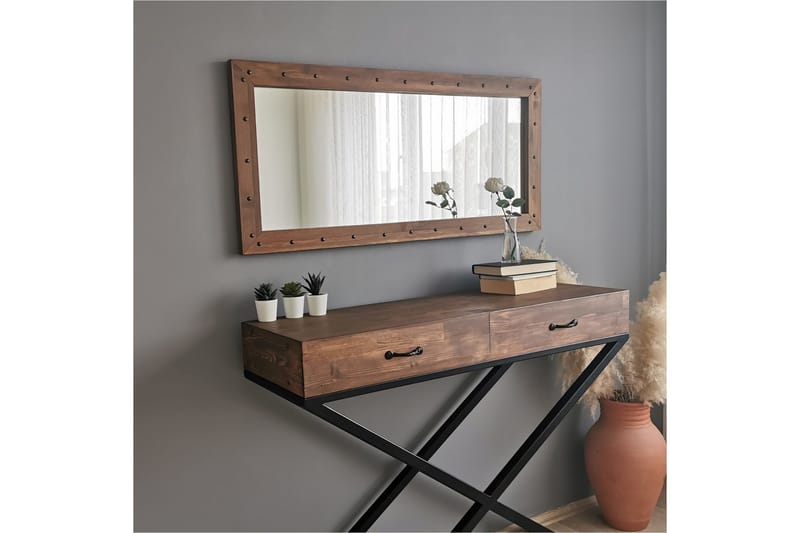 Trekell Dekorationsspegel 110 cm - Valnöt - Inredning - Speglar - Väggspegel
