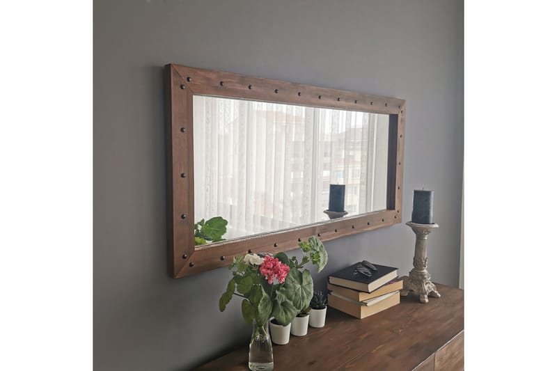 Trekell Dekorationsspegel 110 cm - Valnöt - Inredning - Speglar - Väggspegel