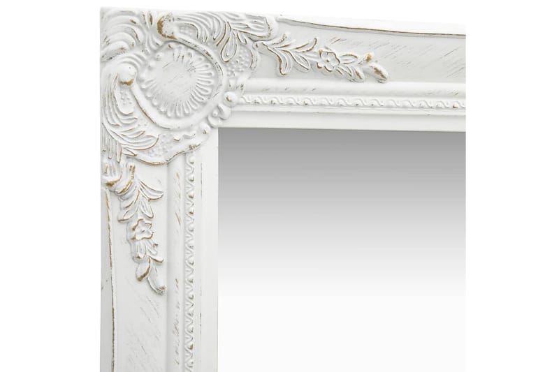 Väggspegel barockstil 40x40 cm vit - Vit - Väggspegel - Hallspegel