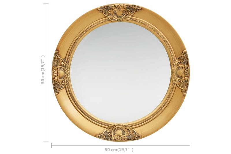 Väggspegel barockstil 50 cm guld - Guld - Inredning - Speglar - Väggspegel