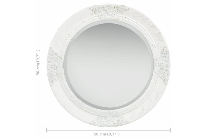 Väggspegel barockstil 50 cm vit - Vit - Inredning - Speglar - Väggspegel