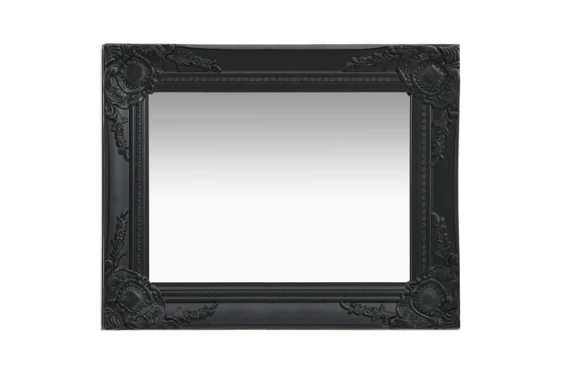 Väggspegel barockstil 50x40 cm svart - Svart - Inredning - Speglar - Väggspegel