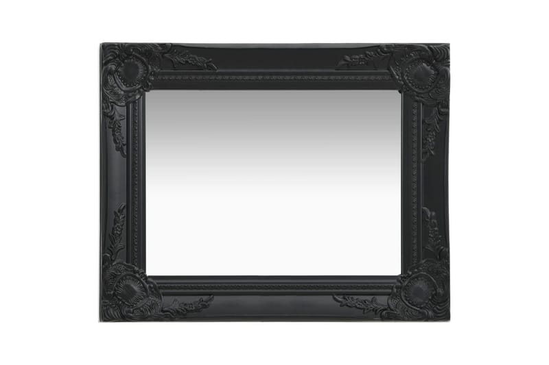 Väggspegel barockstil 50x40 cm svart - Svart - Väggspegel - Hallspegel