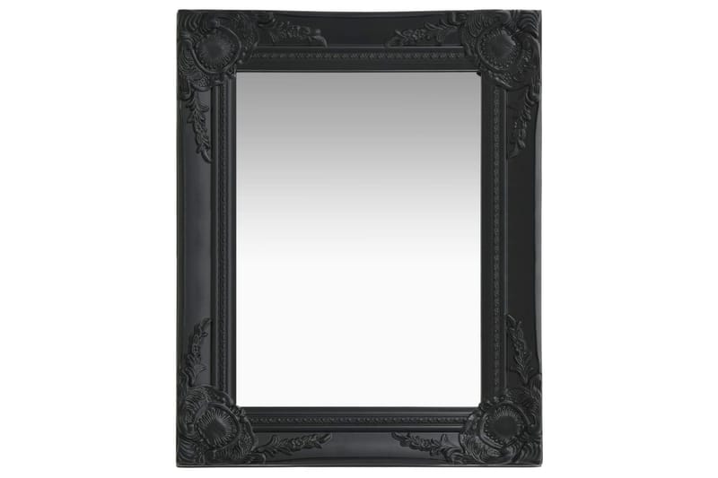 Väggspegel barockstil 50x40 cm svart - Svart - Inredning - Speglar - Väggspegel