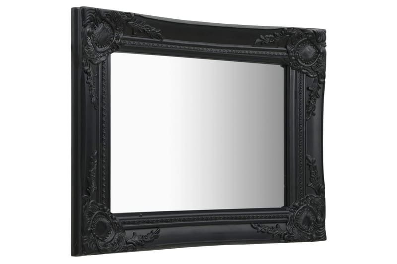 Väggspegel barockstil 50x40 cm svart - Svart - Inredning - Speglar - Väggspegel
