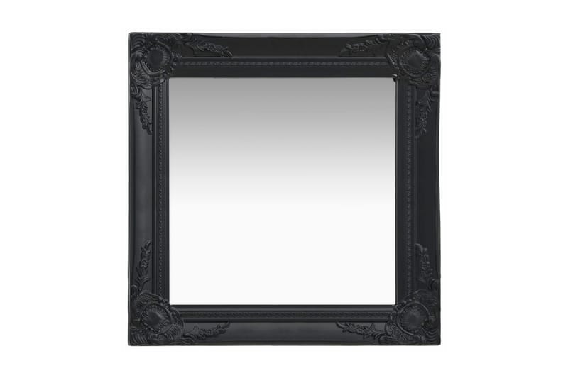 Väggspegel barockstil 50x50 cm svart - Svart - Inredning - Speglar - Väggspegel
