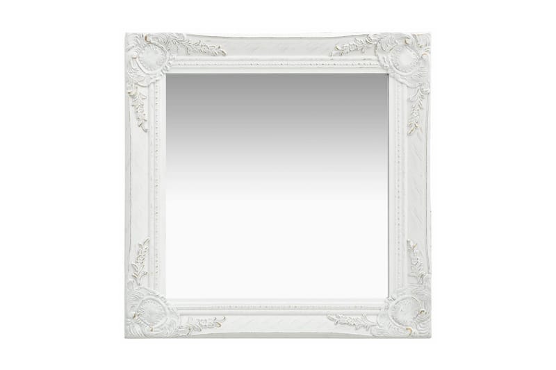 Väggspegel barockstil 50x50 cm vit - Vit - Inredning - Speglar - Väggspegel