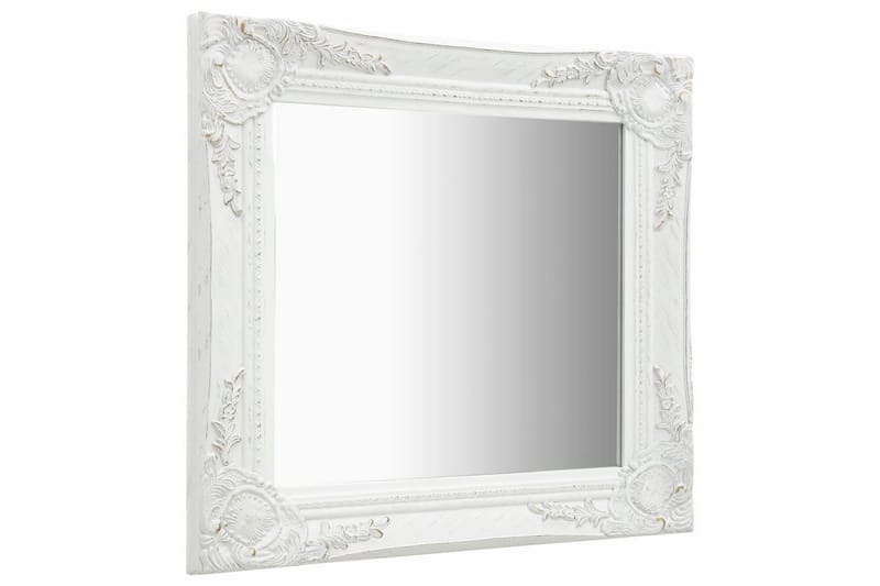 Väggspegel barockstil 50x50 cm vit - Vit - Inredning - Speglar - Väggspegel