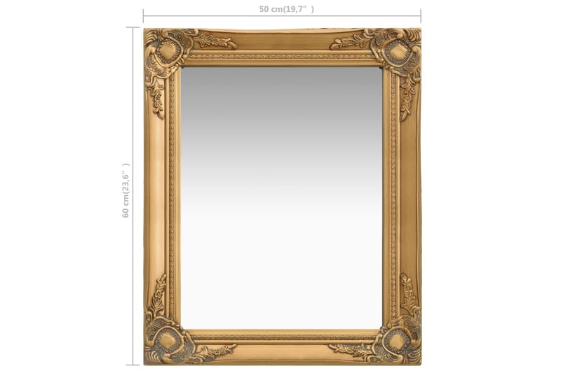 Väggspegel barockstil 50x60 cm guld - Guld - Inredning - Speglar - Väggspegel