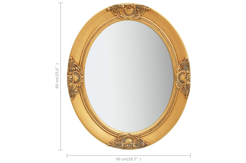 Väggspegel barockstil 50x60 cm guld - Guld - Inredning - Speglar - Väggspegel