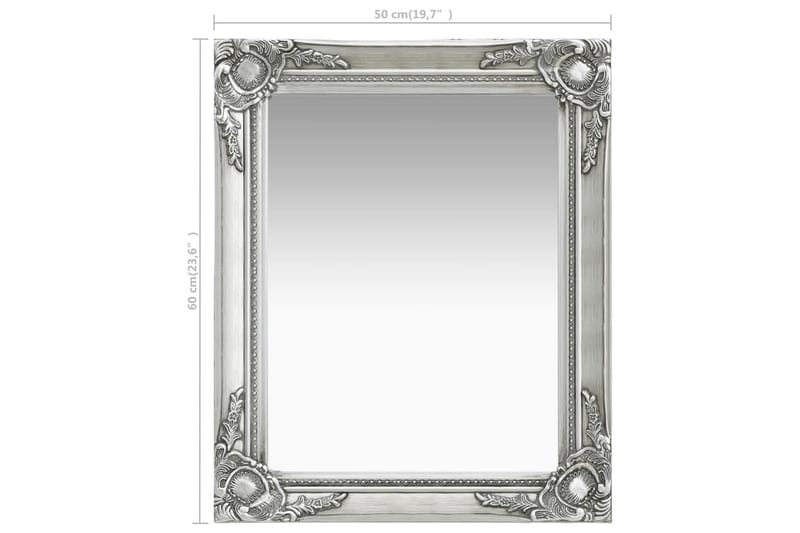 Väggspegel barockstil 50x60 cm silver - Silver - Inredning - Speglar - Väggspegel