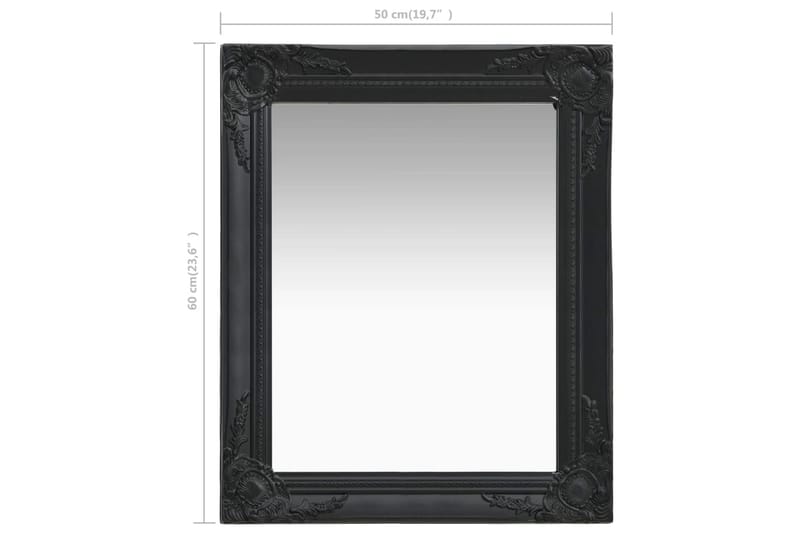 Väggspegel barockstil 50x60 cm svart - Svart - Inredning - Speglar - Väggspegel