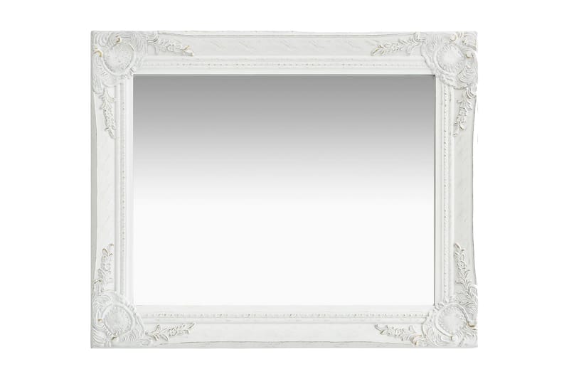 Väggspegel barockstil 50x60 cm vit - Vit - Inredning - Speglar - Väggspegel