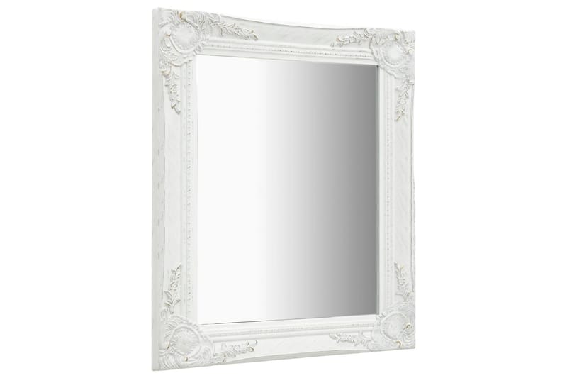 Väggspegel barockstil 50x60 cm vit - Vit - Inredning - Speglar - Väggspegel
