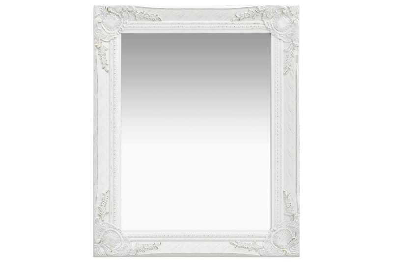Väggspegel barockstil 50x60 cm vit - Vit - Inredning - Speglar - Väggspegel