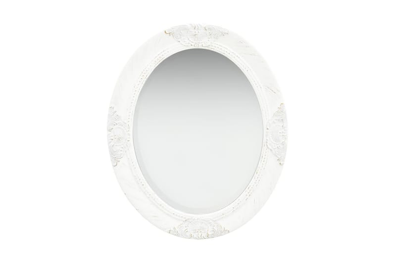 Väggspegel barockstil 50x60 cm vit - Vit - Väggspegel - Hallspegel