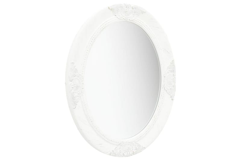 Väggspegel barockstil 50x60 cm vit - Vit - Inredning - Speglar - Väggspegel
