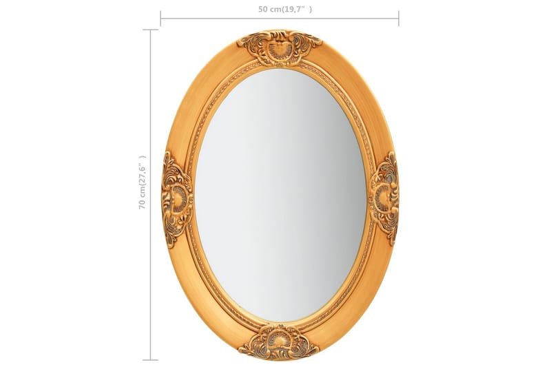 Väggspegel barockstil 50x70 cm guld - Guld - Inredning - Speglar - Väggspegel