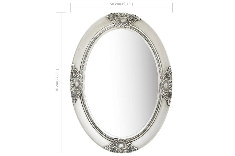 Väggspegel barockstil 50x70 cm silver - Silver - Inredning - Speglar - Väggspegel