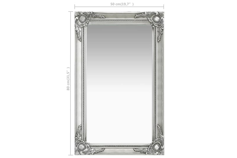 Väggspegel barockstil 50x80 cm silver - Silver - Inredning - Speglar - Väggspegel