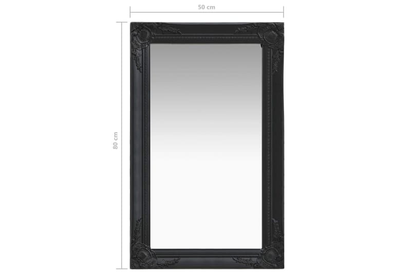 Väggspegel barockstil 50x80 cm svart - Svart - Inredning - Speglar - Väggspegel
