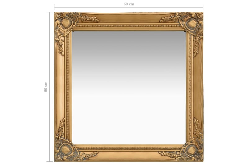 Väggspegel barockstil 60x60 cm guld - Guld - Inredning - Speglar - Väggspegel