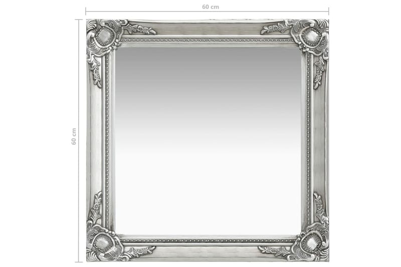 Väggspegel barockstil 60x60 cm silver - Silver - Inredning - Speglar - Väggspegel