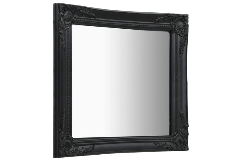 Väggspegel barockstil 60x60 cm svart - Svart - Inredning - Speglar - Väggspegel