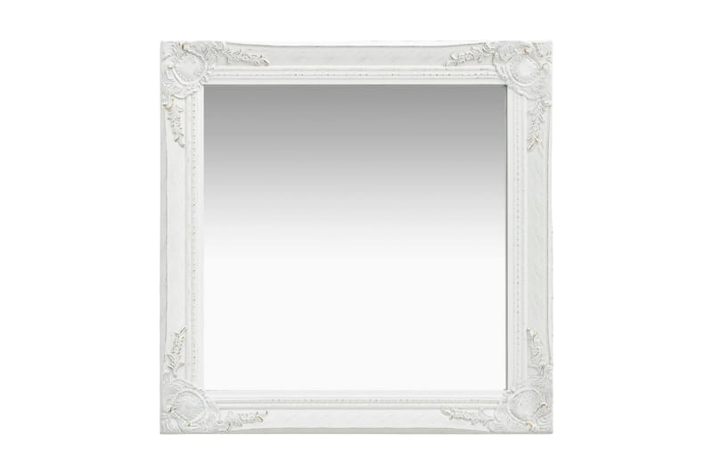 Väggspegel barockstil 60x60 cm vit - Vit - Inredning - Speglar - Väggspegel