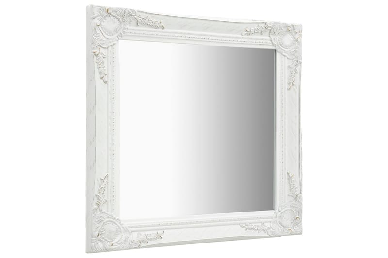 Väggspegel barockstil 60x60 cm vit - Vit - Inredning - Speglar - Väggspegel