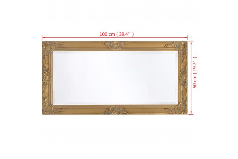 Väggspegel i barockstil 100x50 cm guld - Guld - Inredning - Speglar - Väggspegel